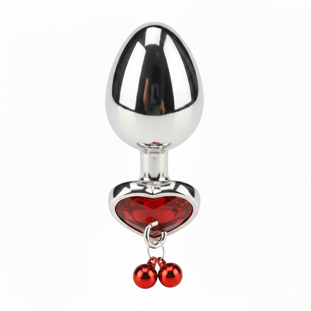 Silver Plug Massager for Unisex to Enjoy Privet Relaxation Red