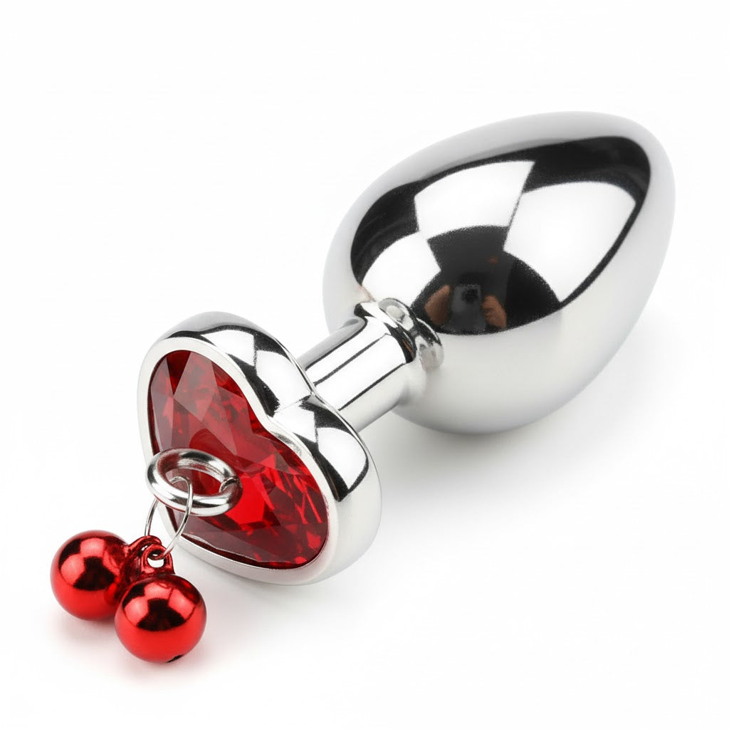 Silver Plug Massager for Unisex to Enjoy Privet Relaxation Red